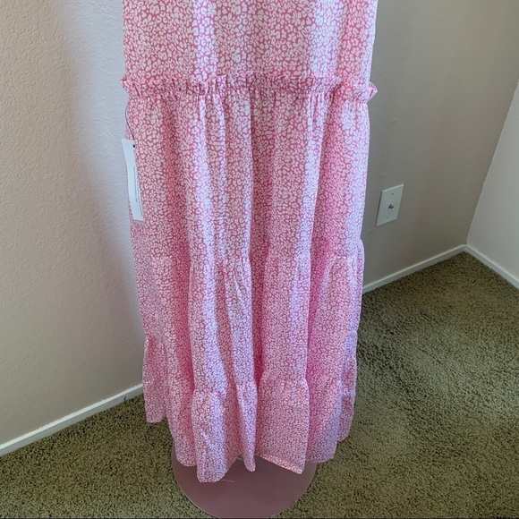 Top-shop NWT Floral Print Tiered Satin Prarie Slip Spring Summer Dress Size 8 - Picture 6 of 11